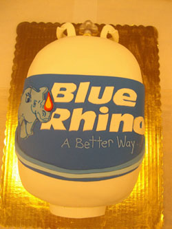 Blue Rhino Tank Cake Image